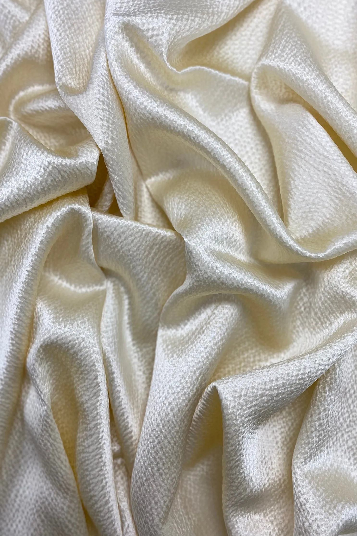 Ivory Hammered Silk Satin