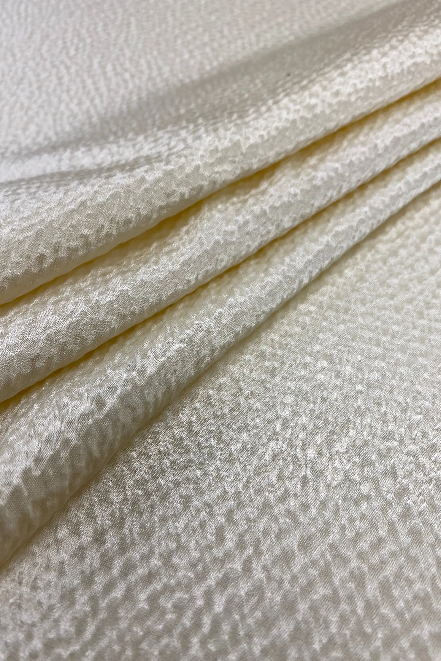 Ivory Hammered Silk Satin