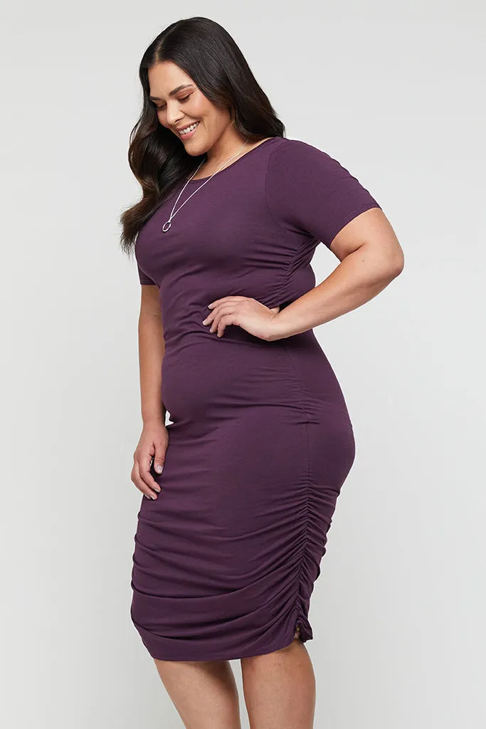 Jasper Ruched Dress - Plum