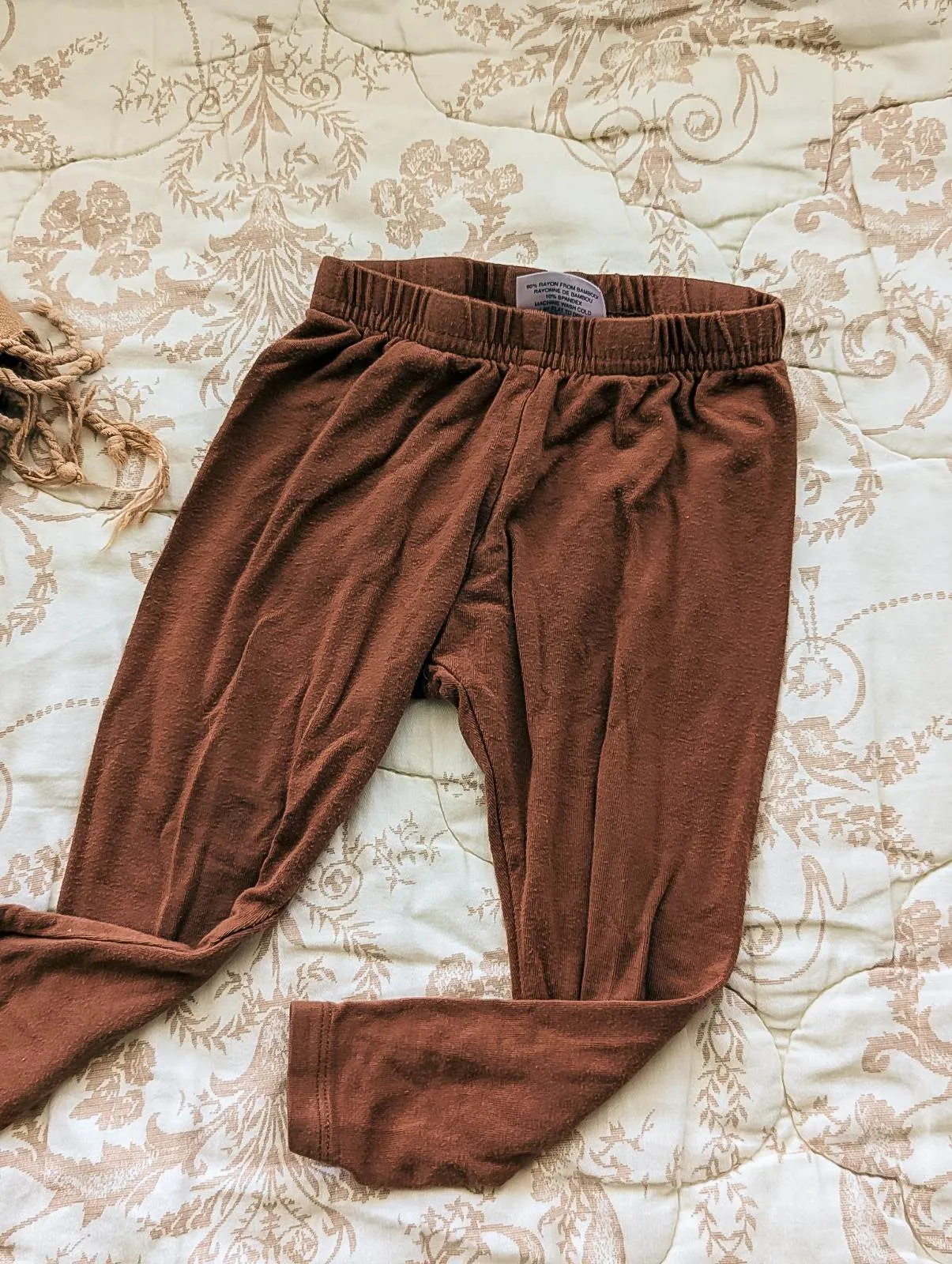 Jax & Lennon Bamboo Cotton Leggings in Brown (6-12m)