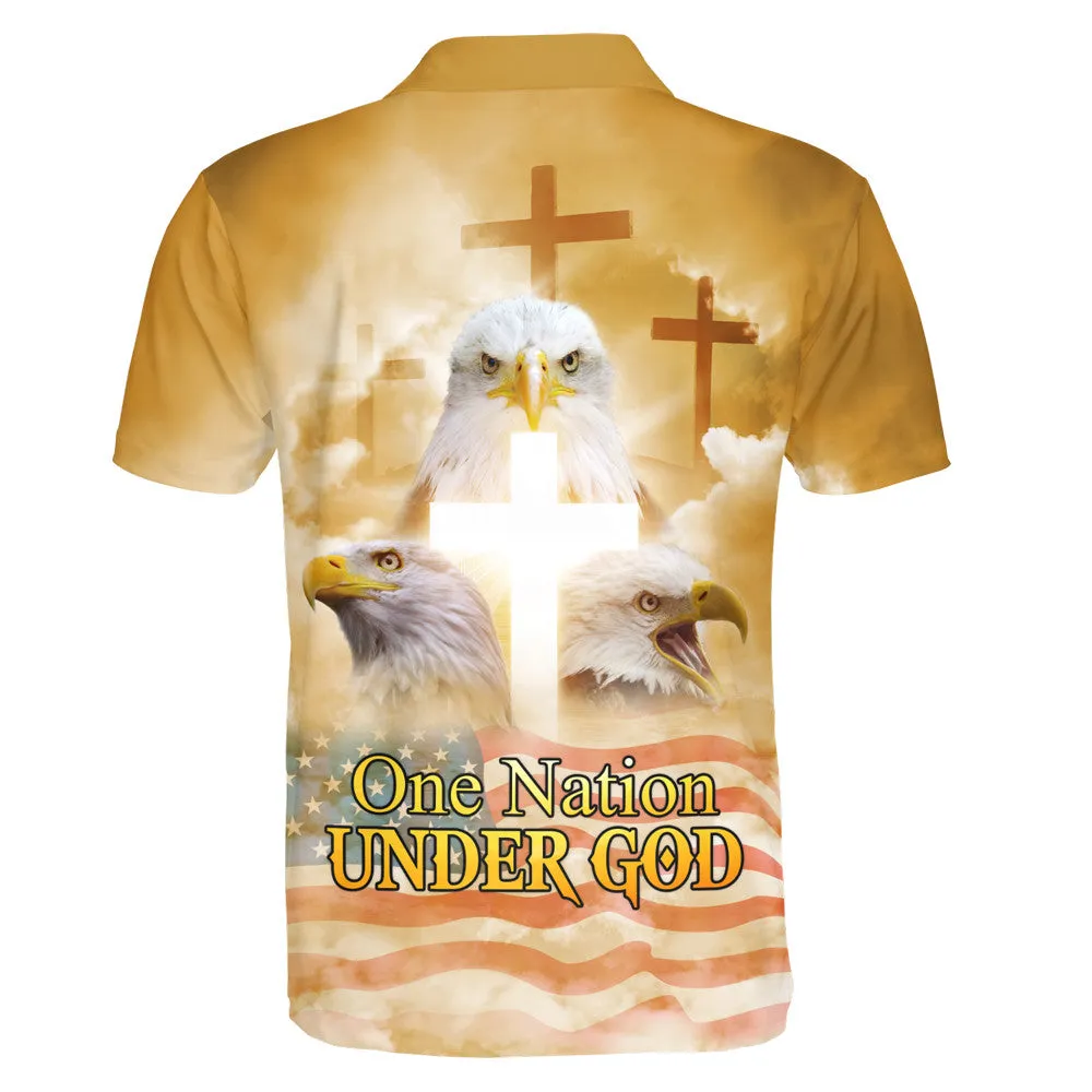 Jesus Eagle One Nation Under God Polo Shirt - Christian Shirts & Shorts