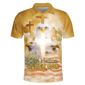 Jesus Eagle One Nation Under God Polo Shirt - Christian Shirts & Shorts