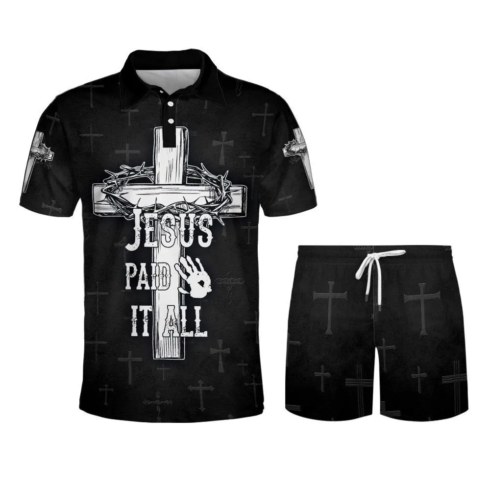 Jesus Paid It All Cross Polo Shirt - Christian Shirts & Shorts