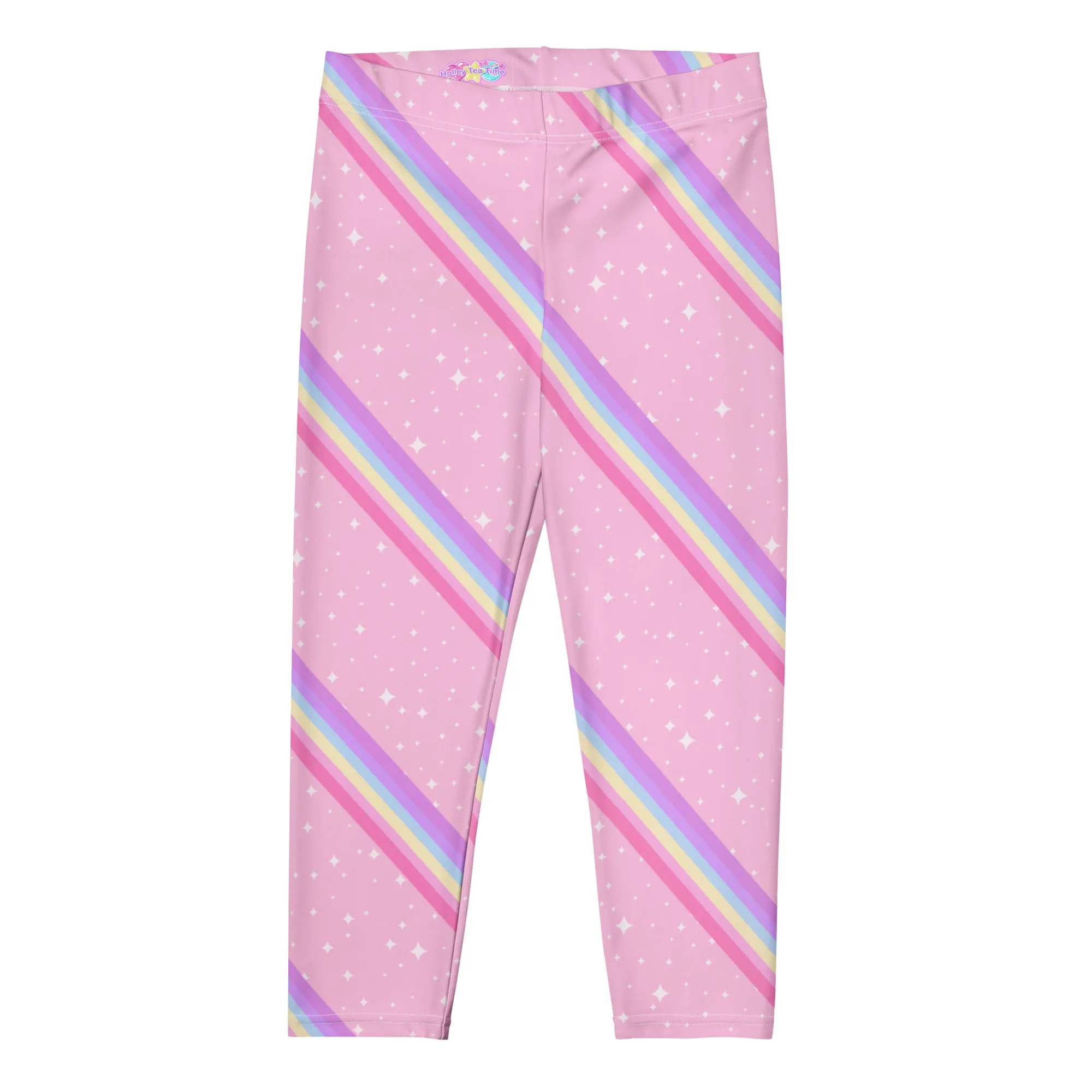 Kawaii Sparkle Cake Rainbow Beam Capri Leggings