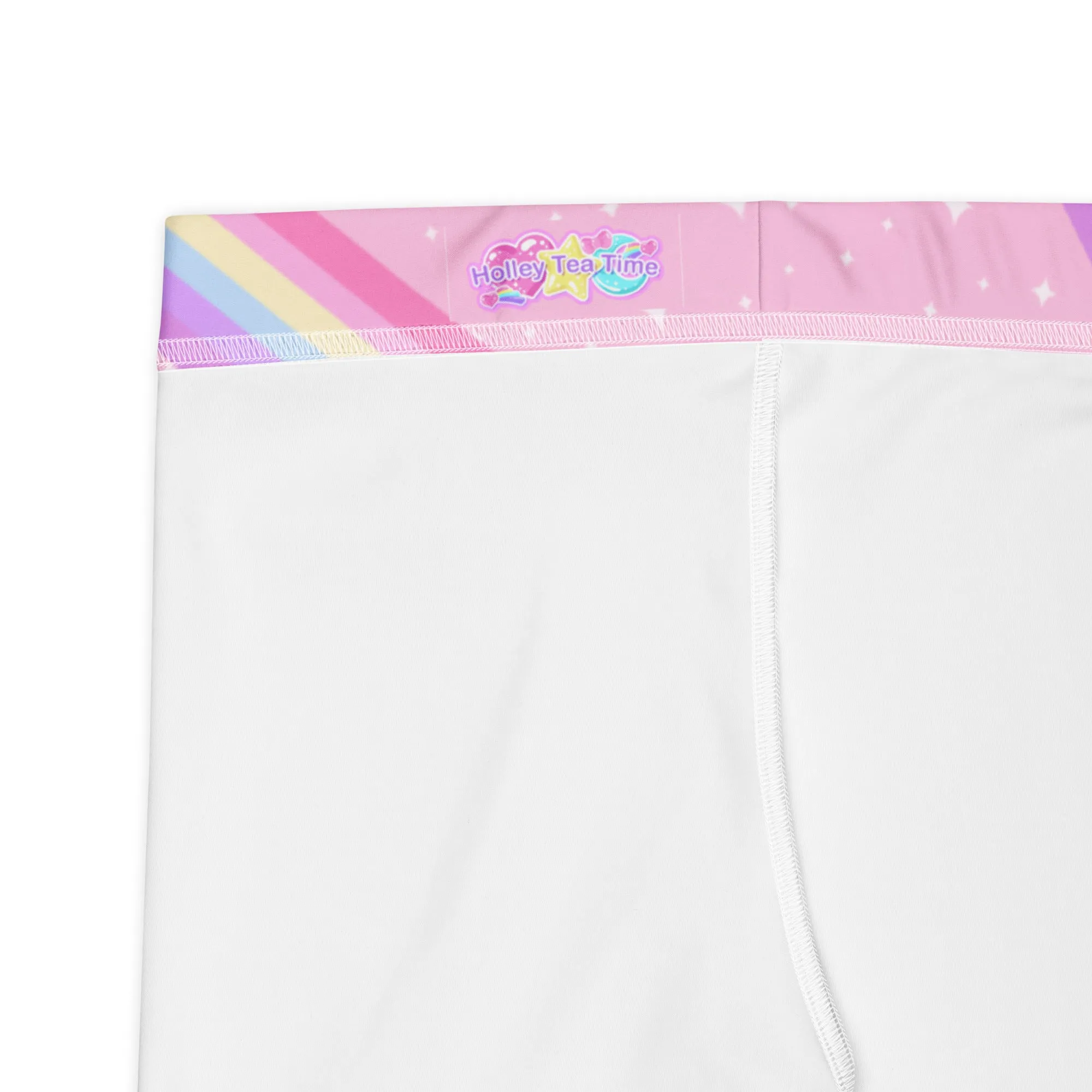 Kawaii Sparkle Cake Rainbow Beam Capri Leggings