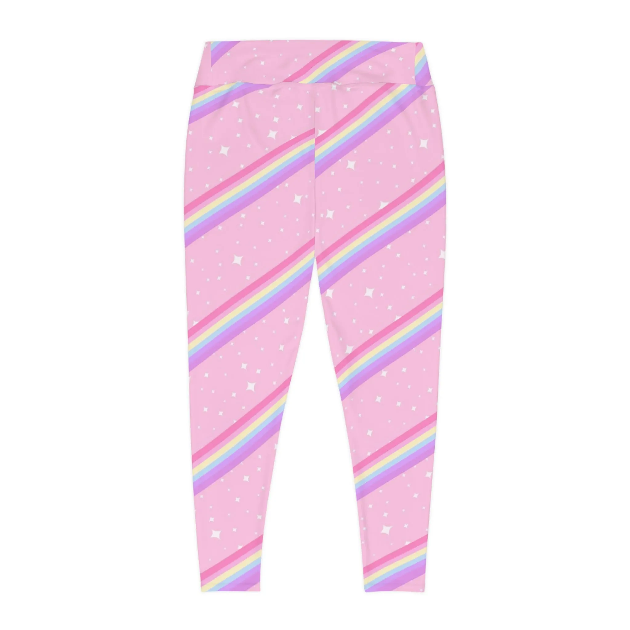 Kawaii Sparkle Cake Rainbow Beam Plus Size Leggings