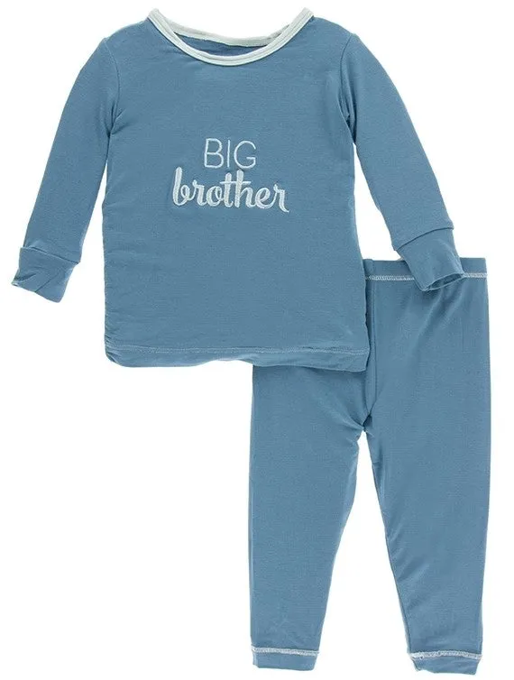 KicKee Pants Applique Pajama Set - Blue Moon Big Brother