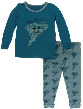 KicKee Pants Heritage Blue Happy Tornado L/S Pajama Set