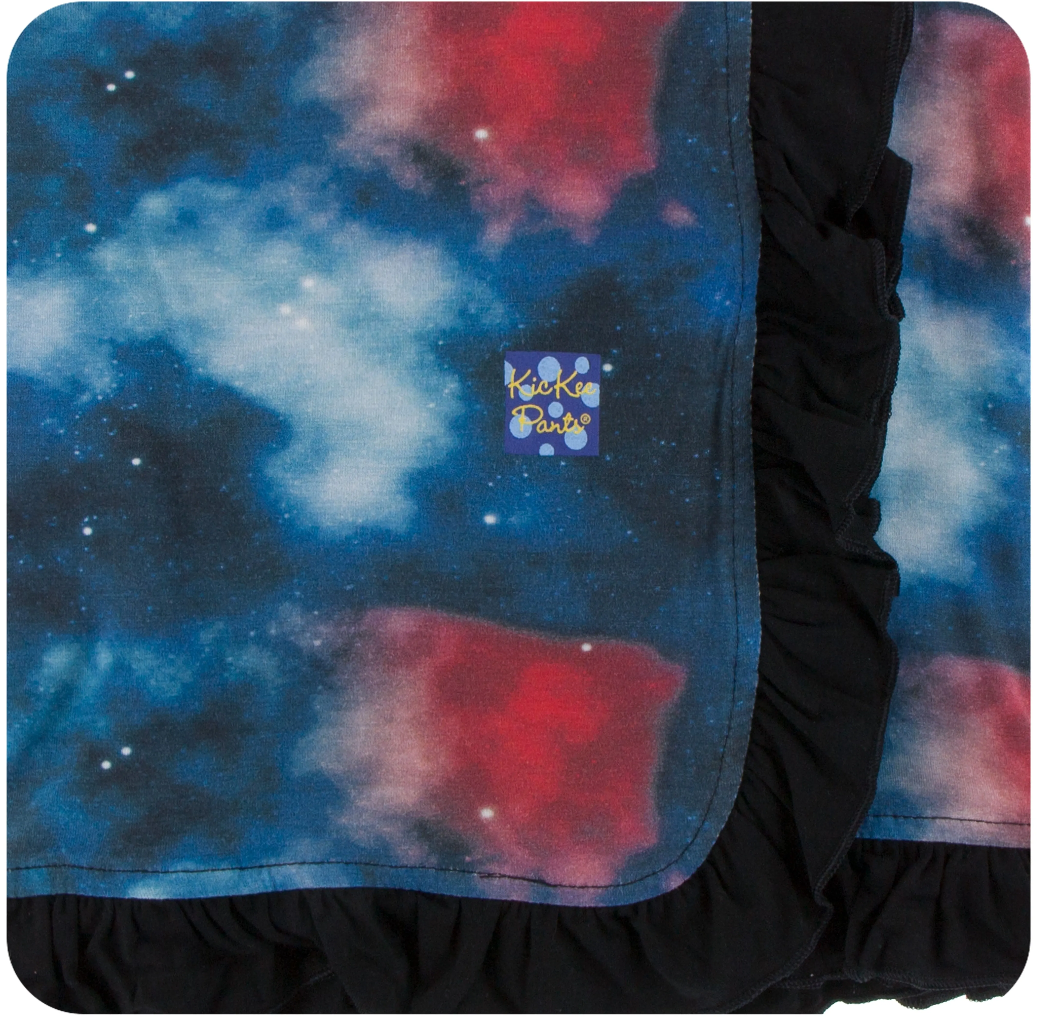 KicKee Pants Red Ginger Galaxy Ruffle Stroller Blanket