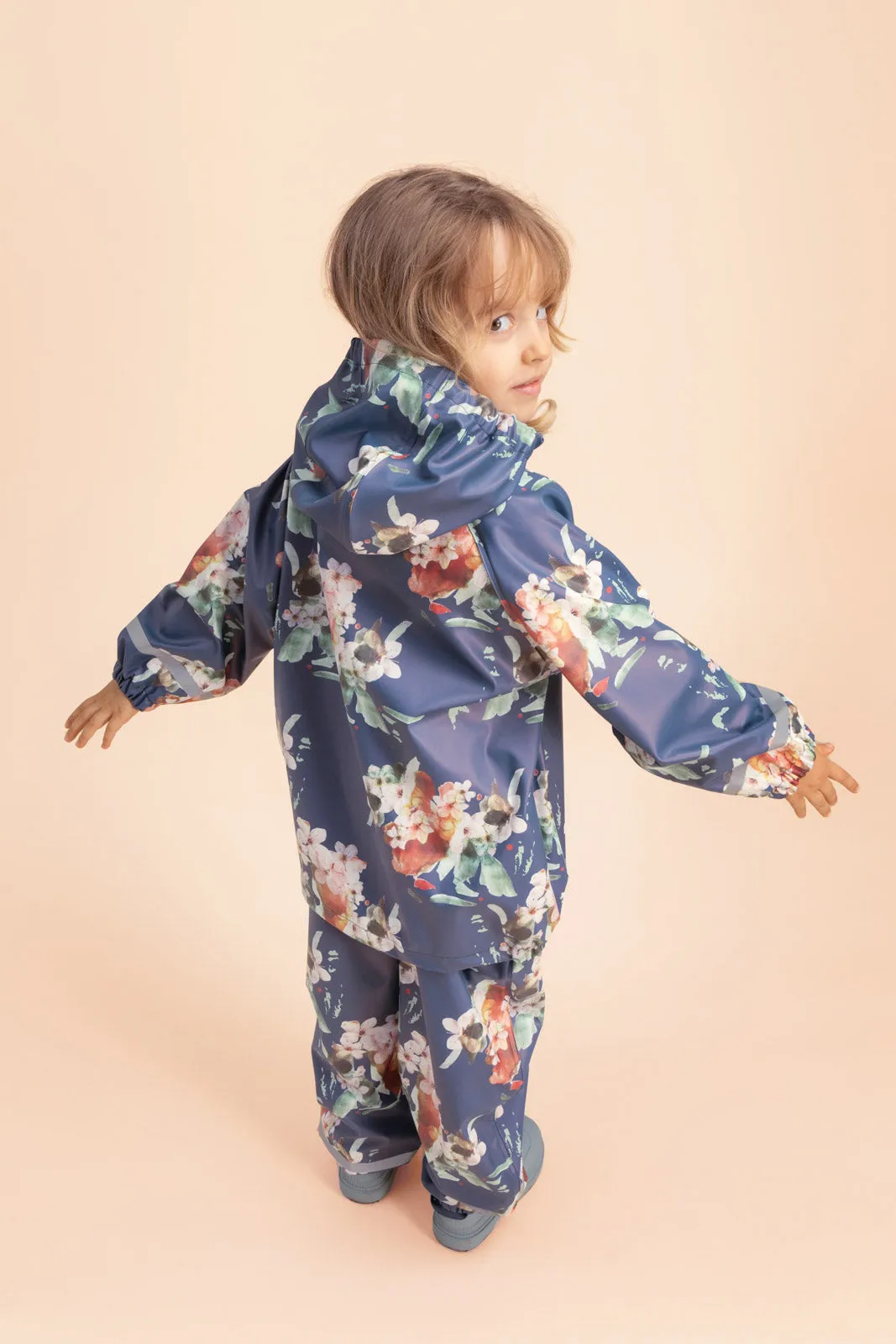 Kids' Rain Coat Blue Blossom