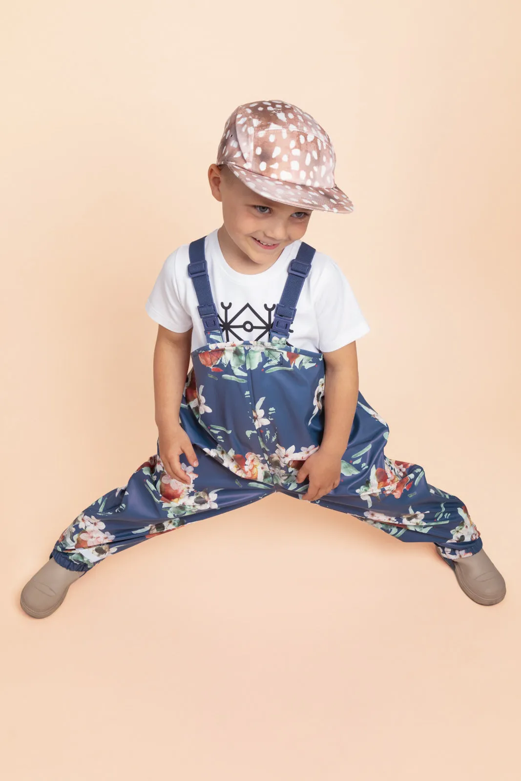 Kids' Rain Overalls Blue Blossom