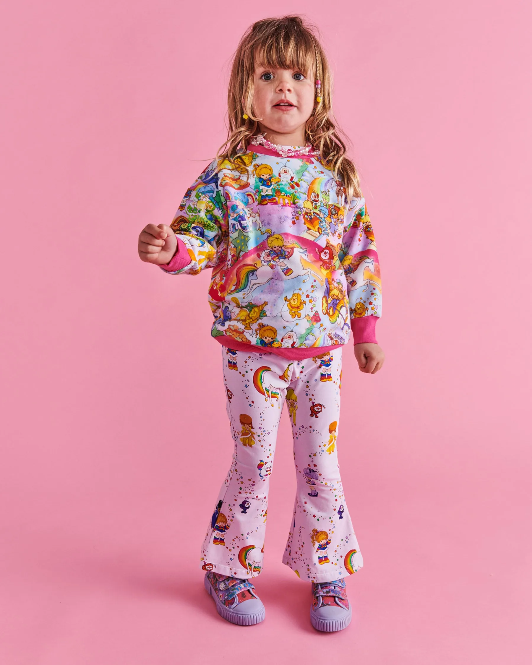 Kip & Co x Rainbow Brite Star Shower Organic Cotton Flare Leggings