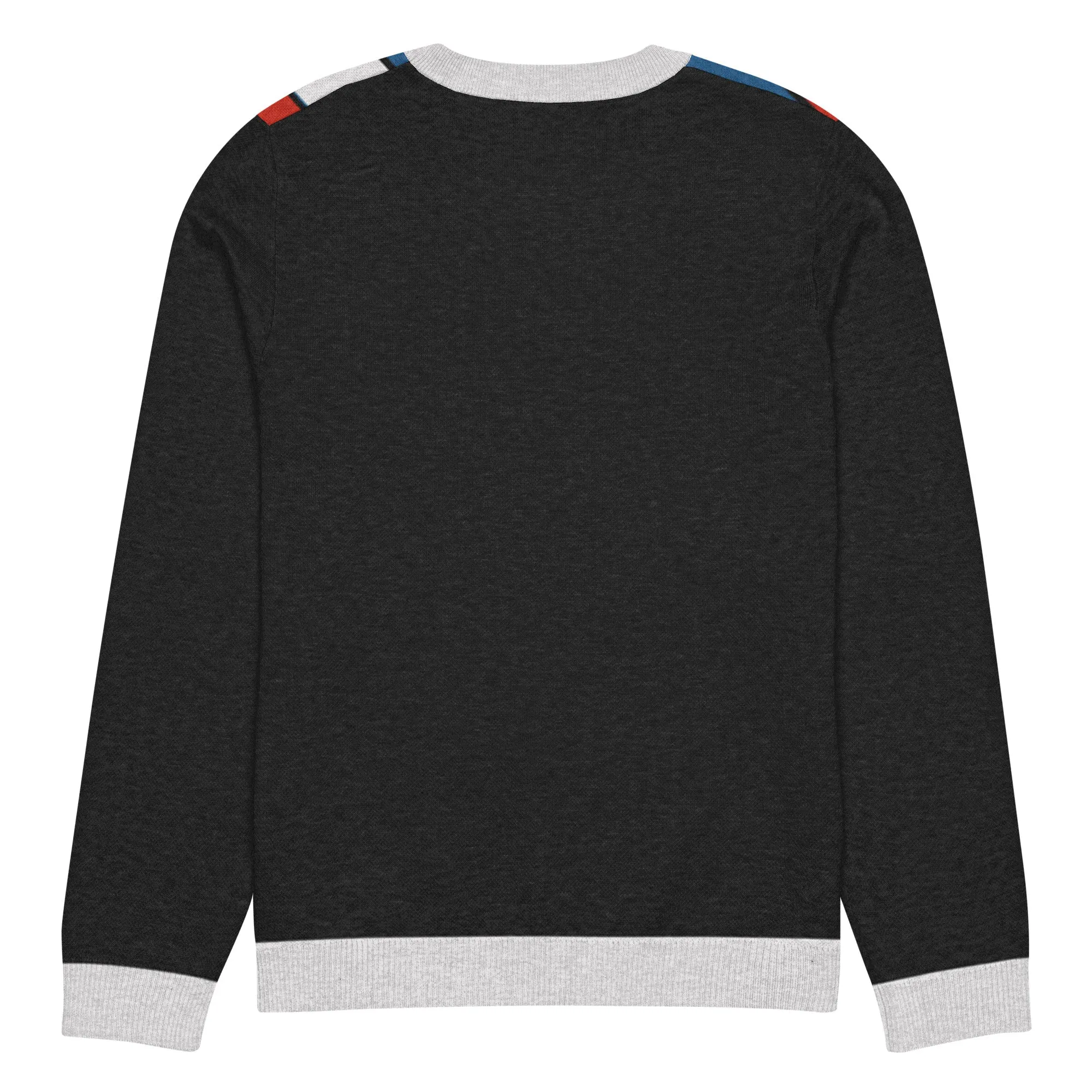 Knitted crew neck sweater / Piet Mondrian / fashion art