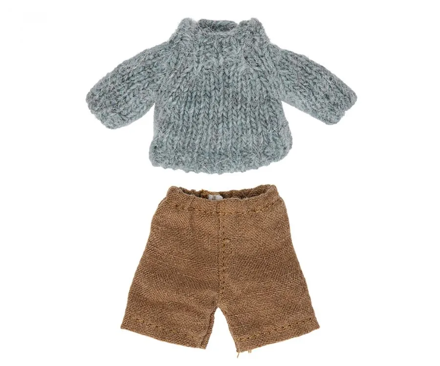 Knitted sweater and pants for big brother