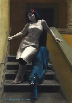 Le Scale dell Eros The Stairs of Love Woman Blue Panther