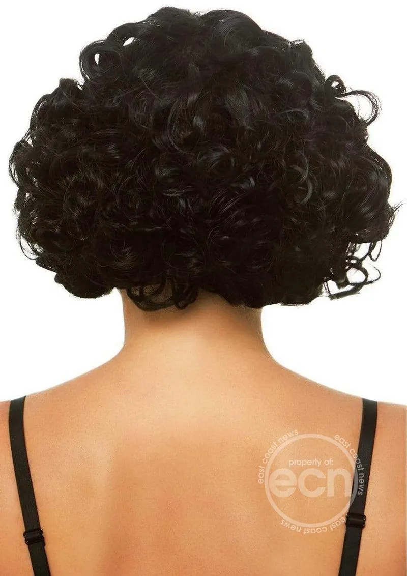 Leg Avenue 12" Short Natural Curly Bob Wig Black One Size