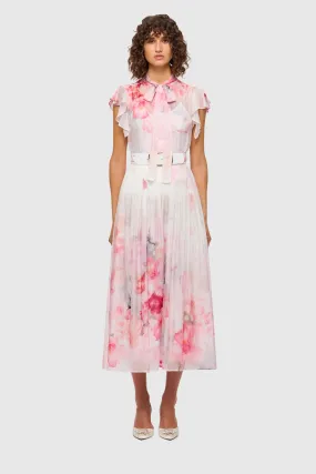 Leo Lin Grace Flutter Sleeve Midi Dress - Bouquet Print