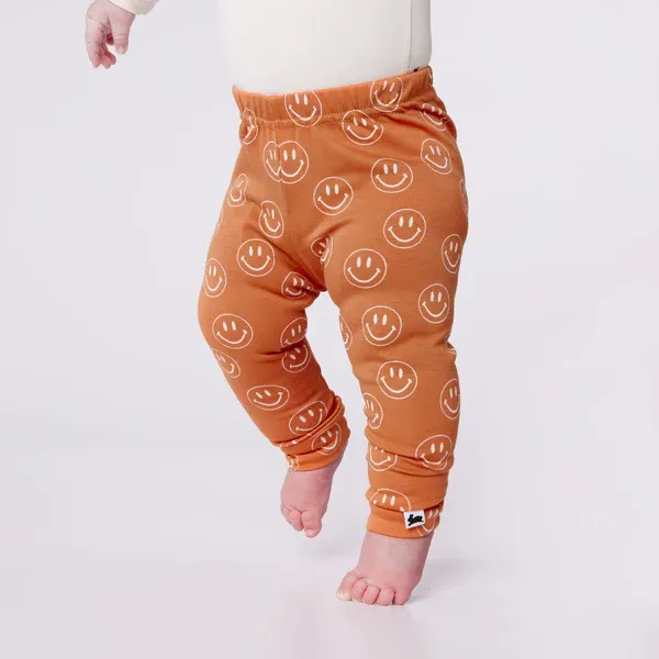 Little & Lively Orange Smilies Leggings (9-12, 12-18, 18-24, 2T)