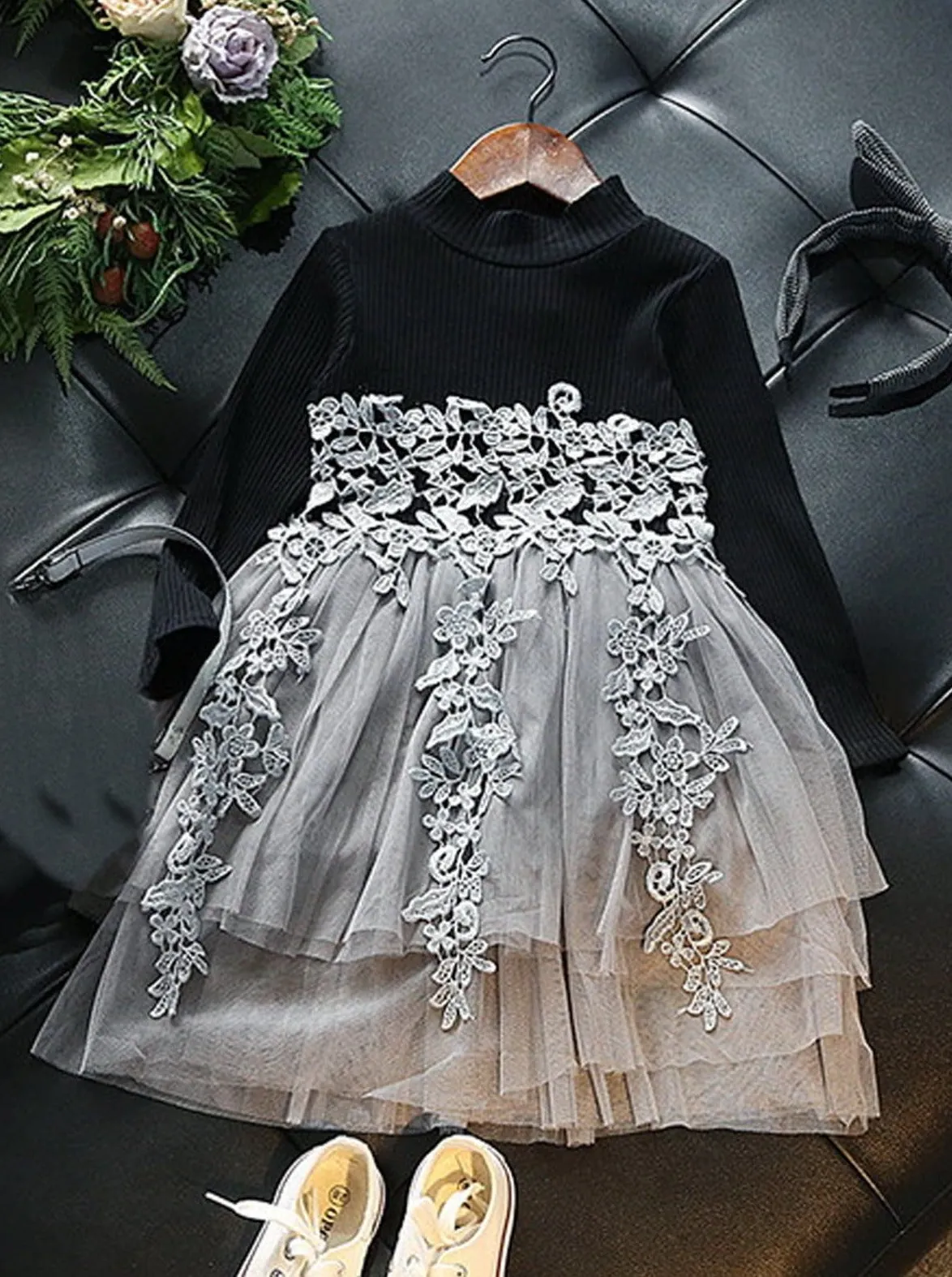 Little Empress Lace Knit Sweater Tutu Dress