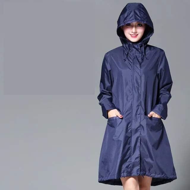 Long Raincoat Women Waterproof Windproof Hooded Light Hiking Men Rain Coat Ponchos Raincoat