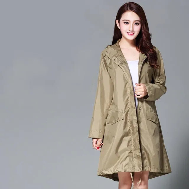 Long Raincoat Women Waterproof Windproof Hooded Light Hiking Men Rain Coat Ponchos Raincoat