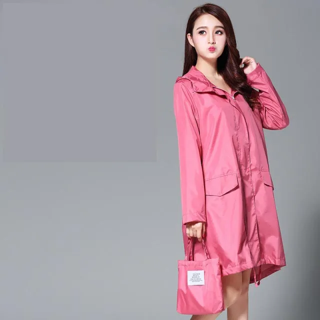 Long Raincoat Women Waterproof Windproof Hooded Light Hiking Men Rain Coat Ponchos Raincoat