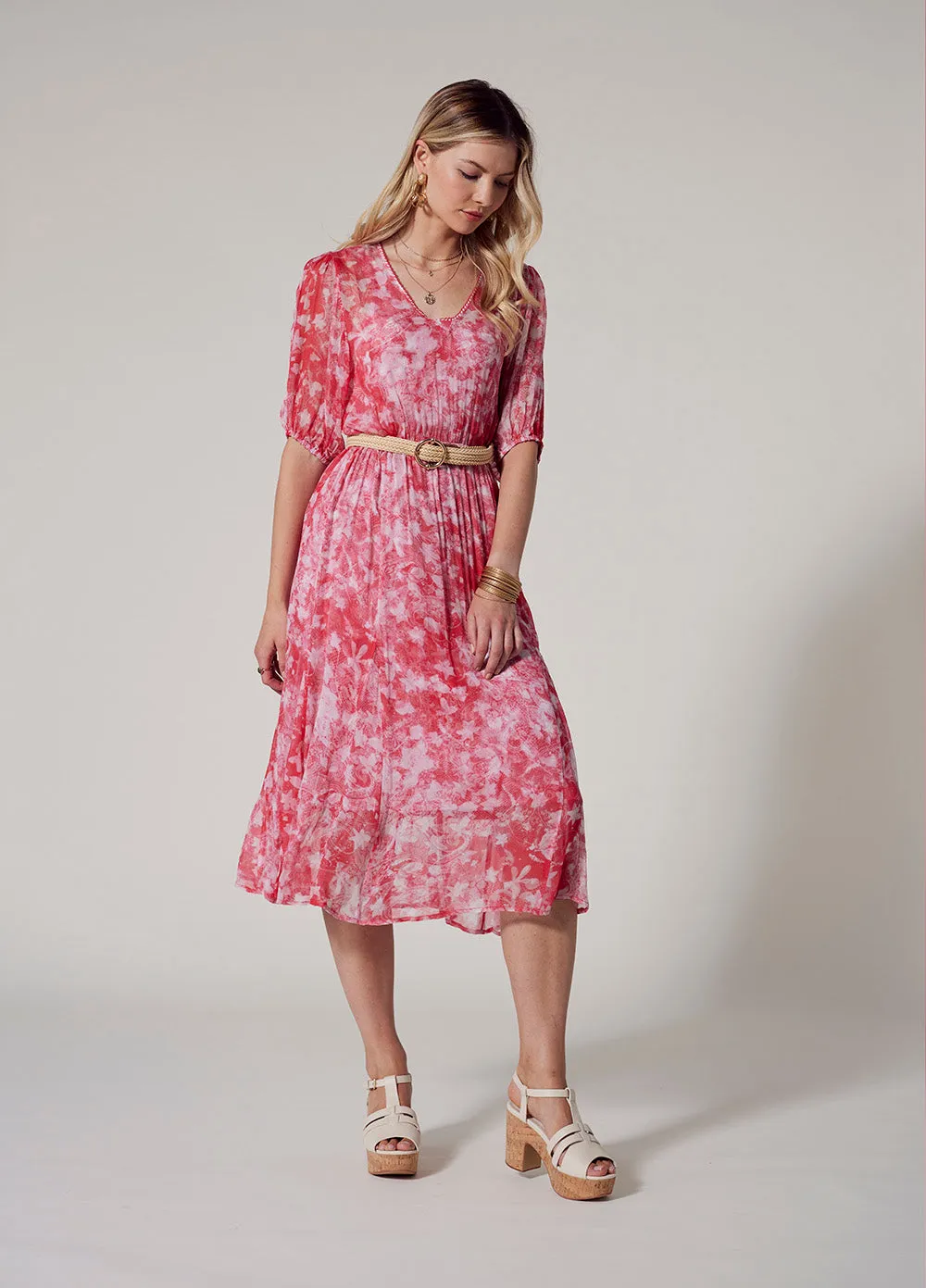 Loobies Story Arezzo Midi Dress - Watermelon Multi