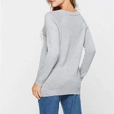 Lover Boy Gray White Heart Sweater