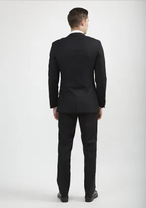 Luxurious 100% Super Fine Italian Wool Black Suit Pants