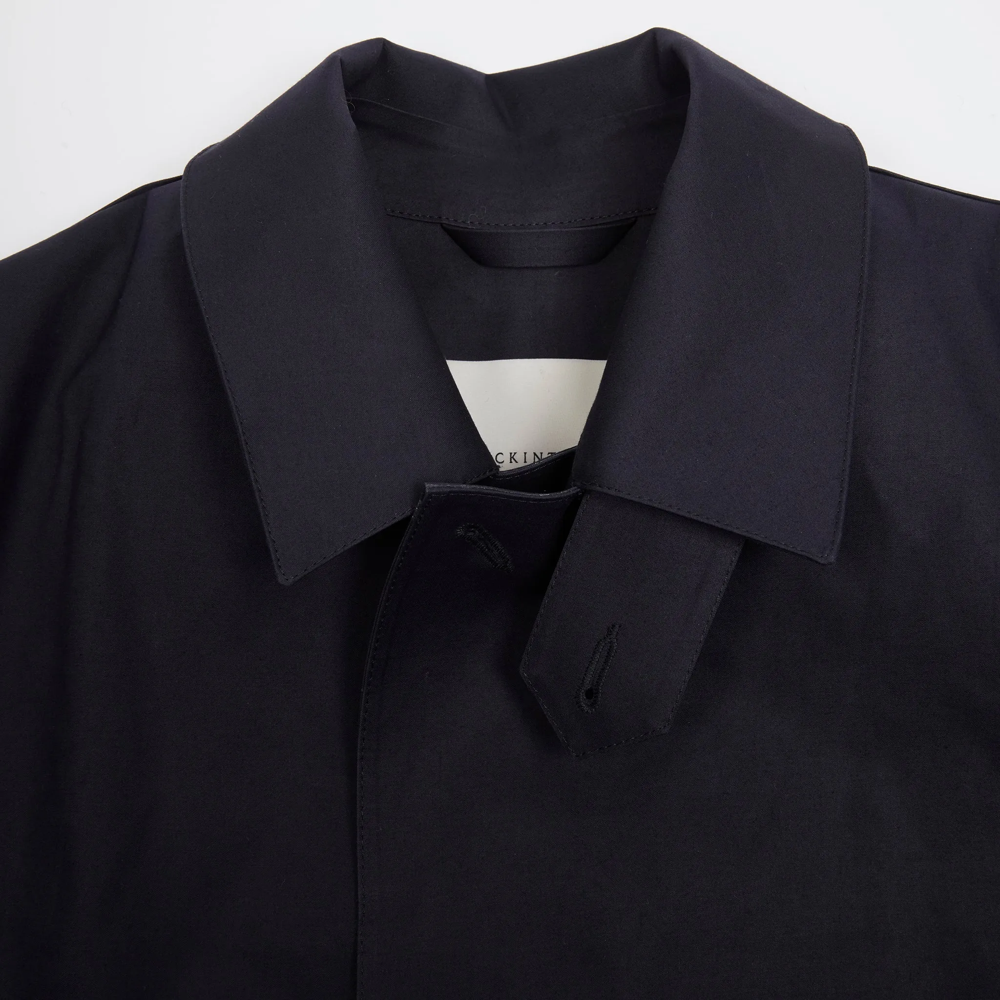 Mackintosh Dunkeld Bonded Cotton Raincoat in Navy