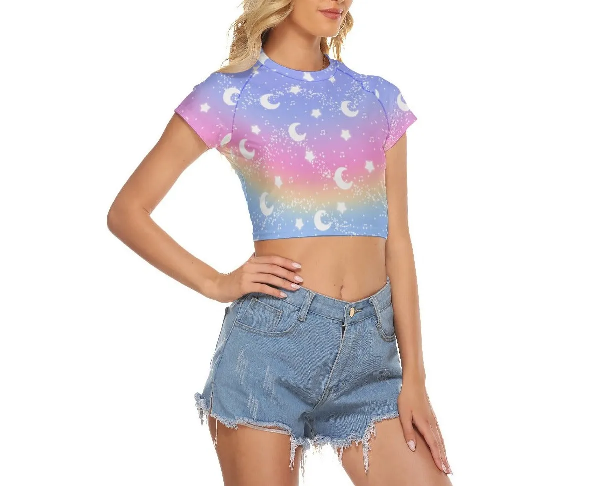 Magical Fairy Time (Rainbow Sunset) Women's Raglan Crop Top