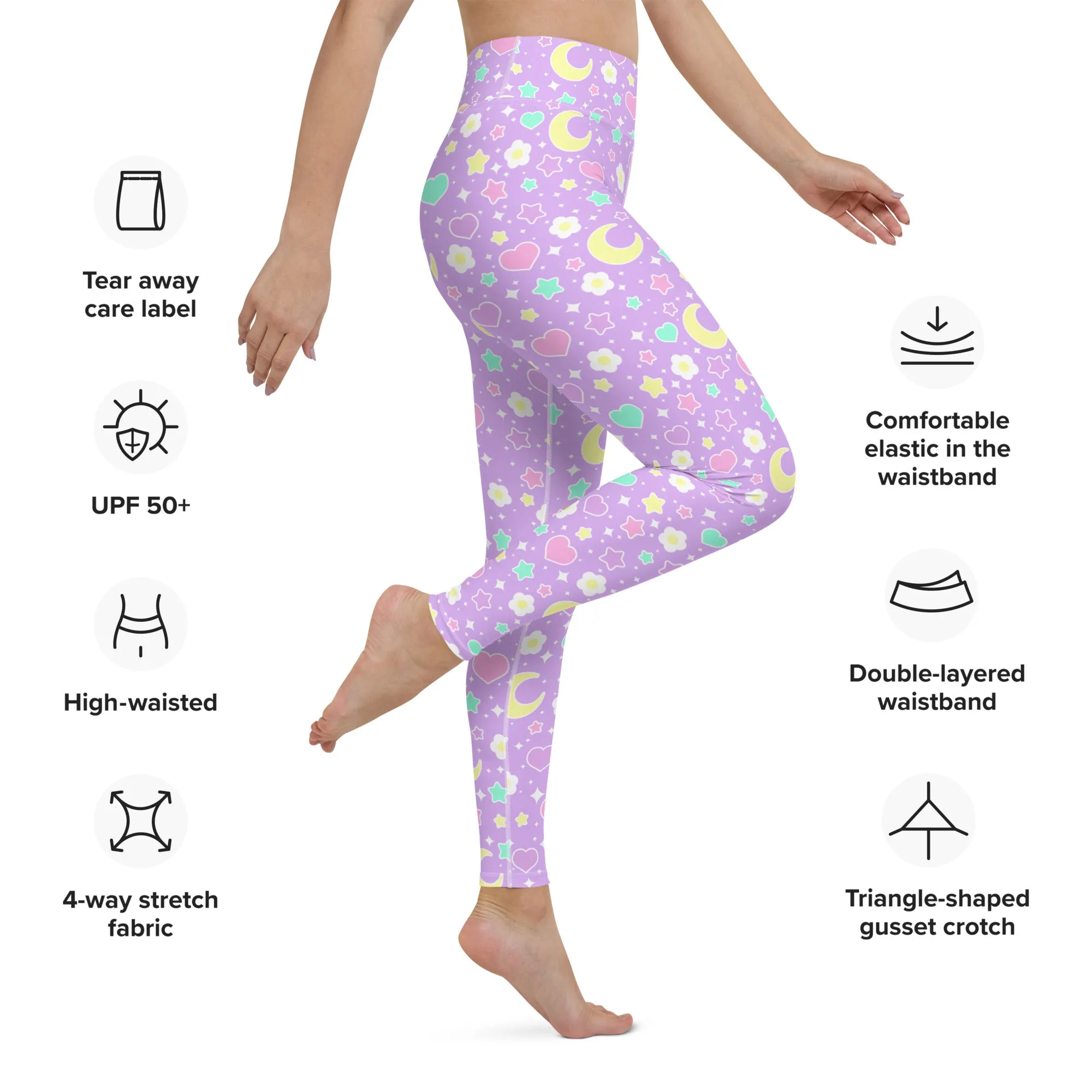 Magical Spring Purple Yoga Leggings