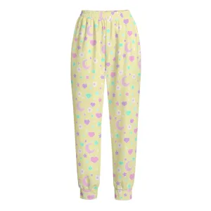 Magical Spring Women's High Waisted Polly Waffle Sweatpants (Yellow)