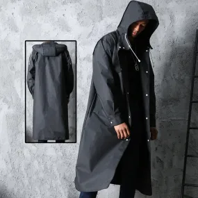 Mens Extra Long Outerwear Black Raincoat