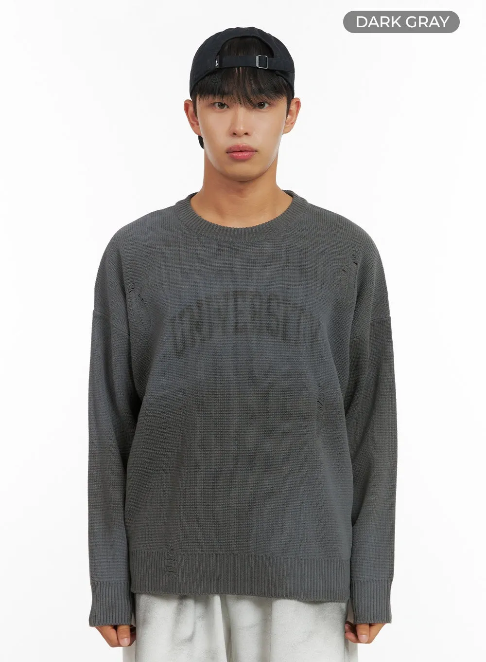 Men's Knit Lettering Sweater IS419