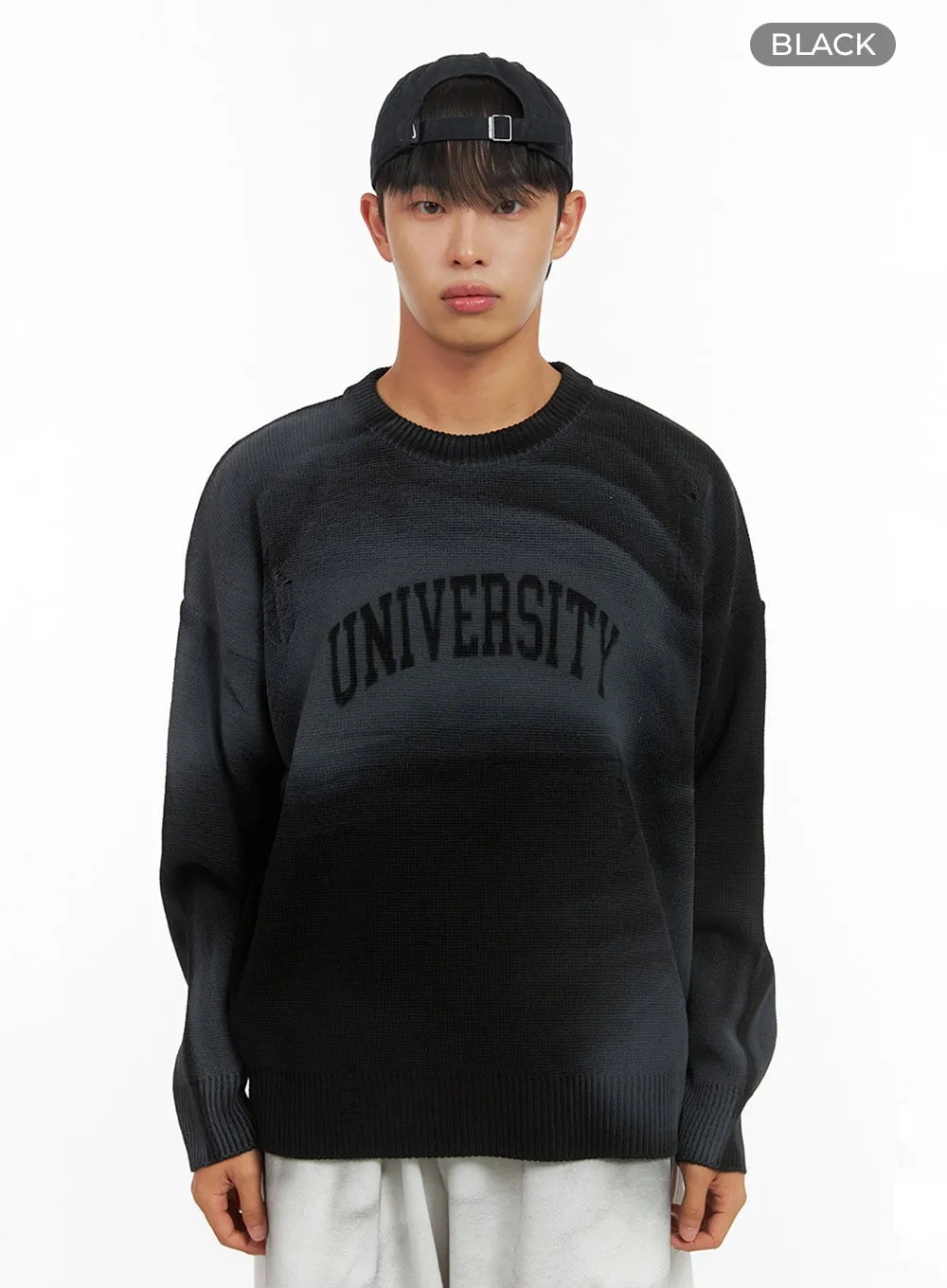 Men's Knit Lettering Sweater IS419