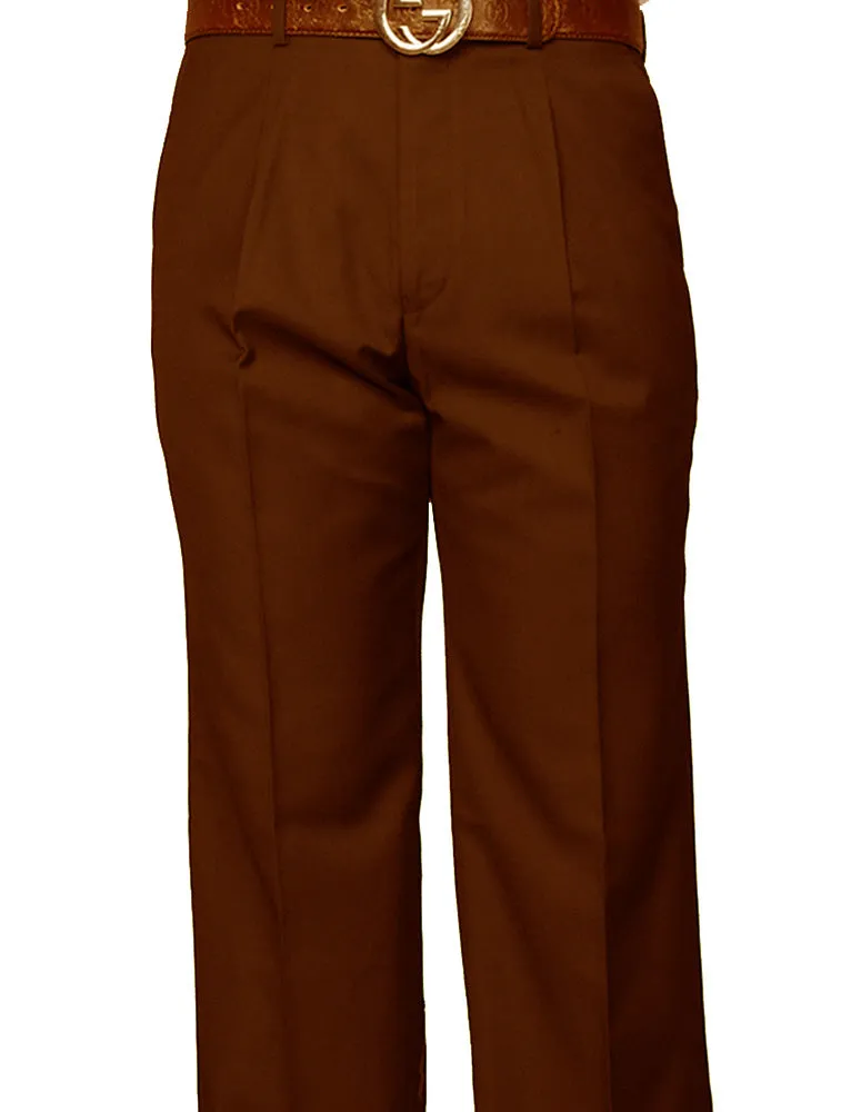 Men's Regular Fit Pants 100% Fine Wood Pleasted | Copper | PA-200A