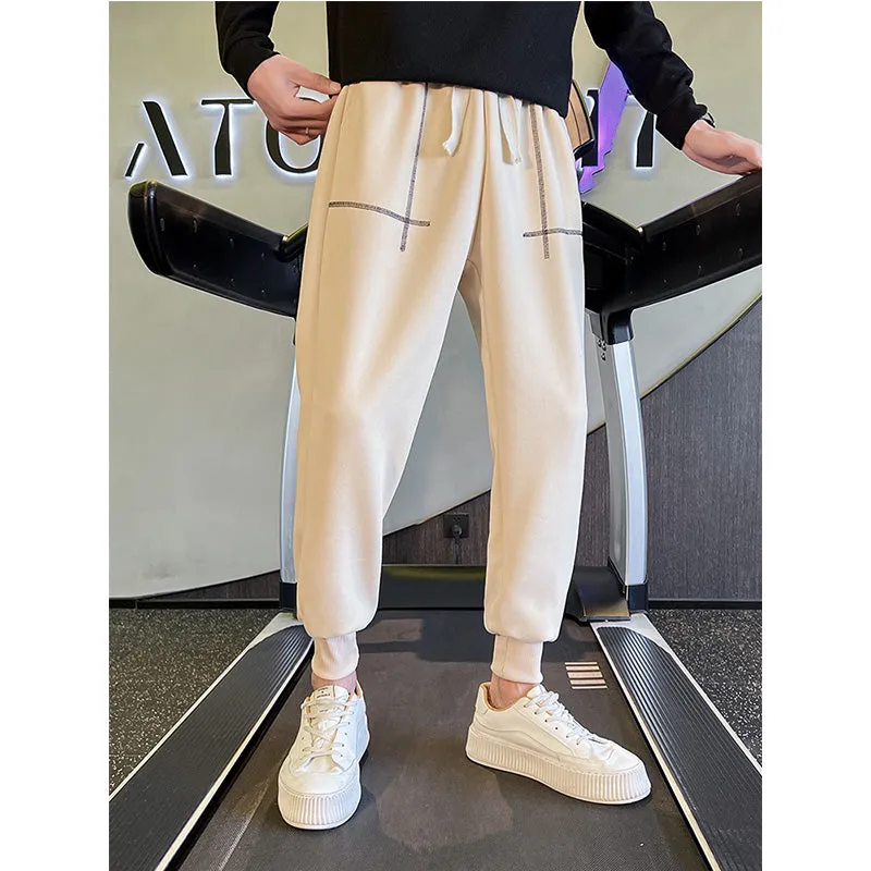 Men's Striped Stitching Casual All Match Sweatpants