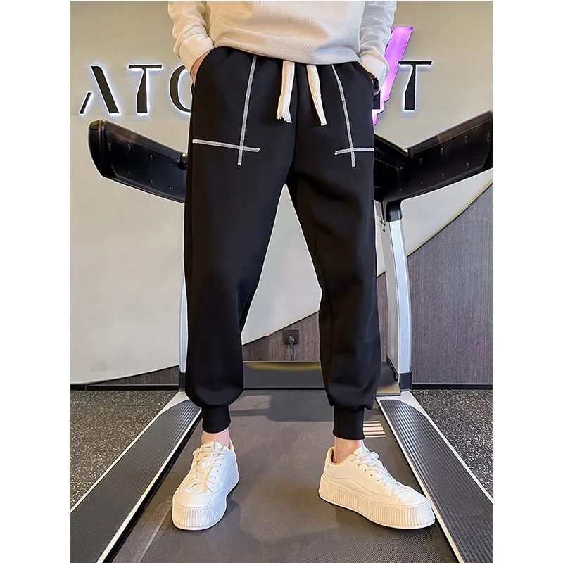 Men's Striped Stitching Casual All Match Sweatpants