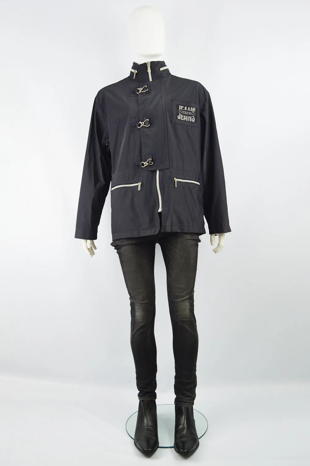 Men's Vintage Techwear Hook & Eye Raincoat, 1990s