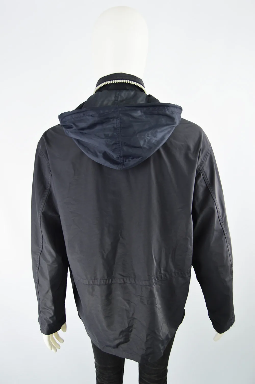 Men's Vintage Techwear Hook & Eye Raincoat, 1990s