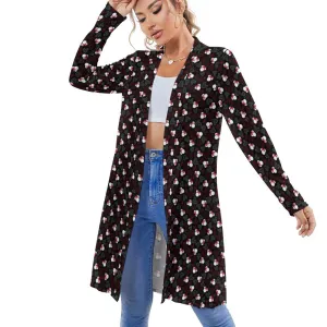 Mickey And Minnie Dots Women's Mid-Length Cardigan