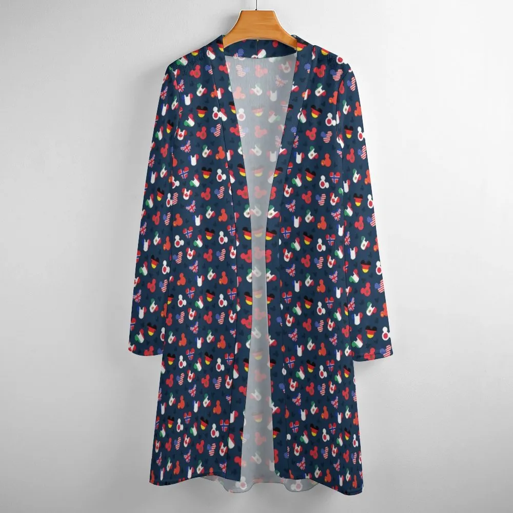 Mickey Flags Women's Mid-Length Cardigan