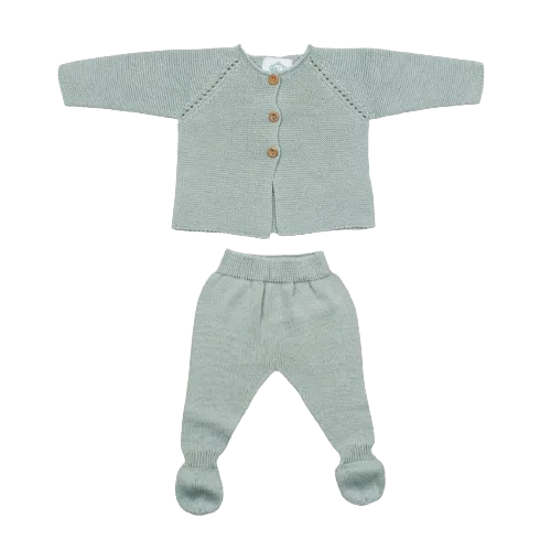 Mint · Organic Cotton Newborn Sweater Knit Set