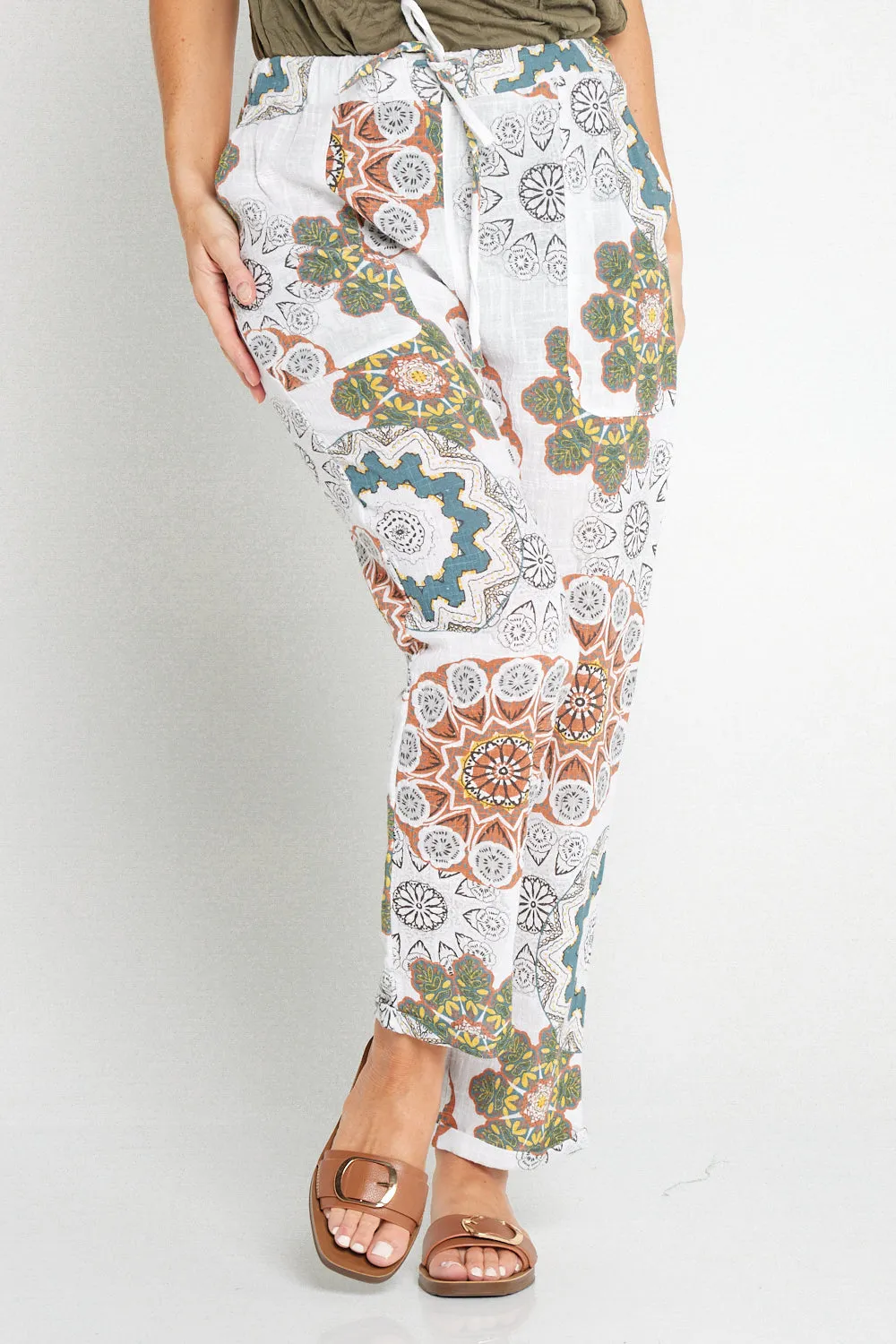 Mojave Linen Pants - Desert Blooms