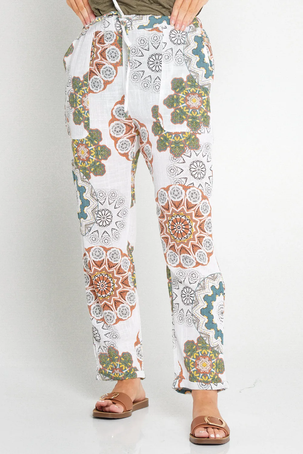 Mojave Linen Pants - Desert Blooms