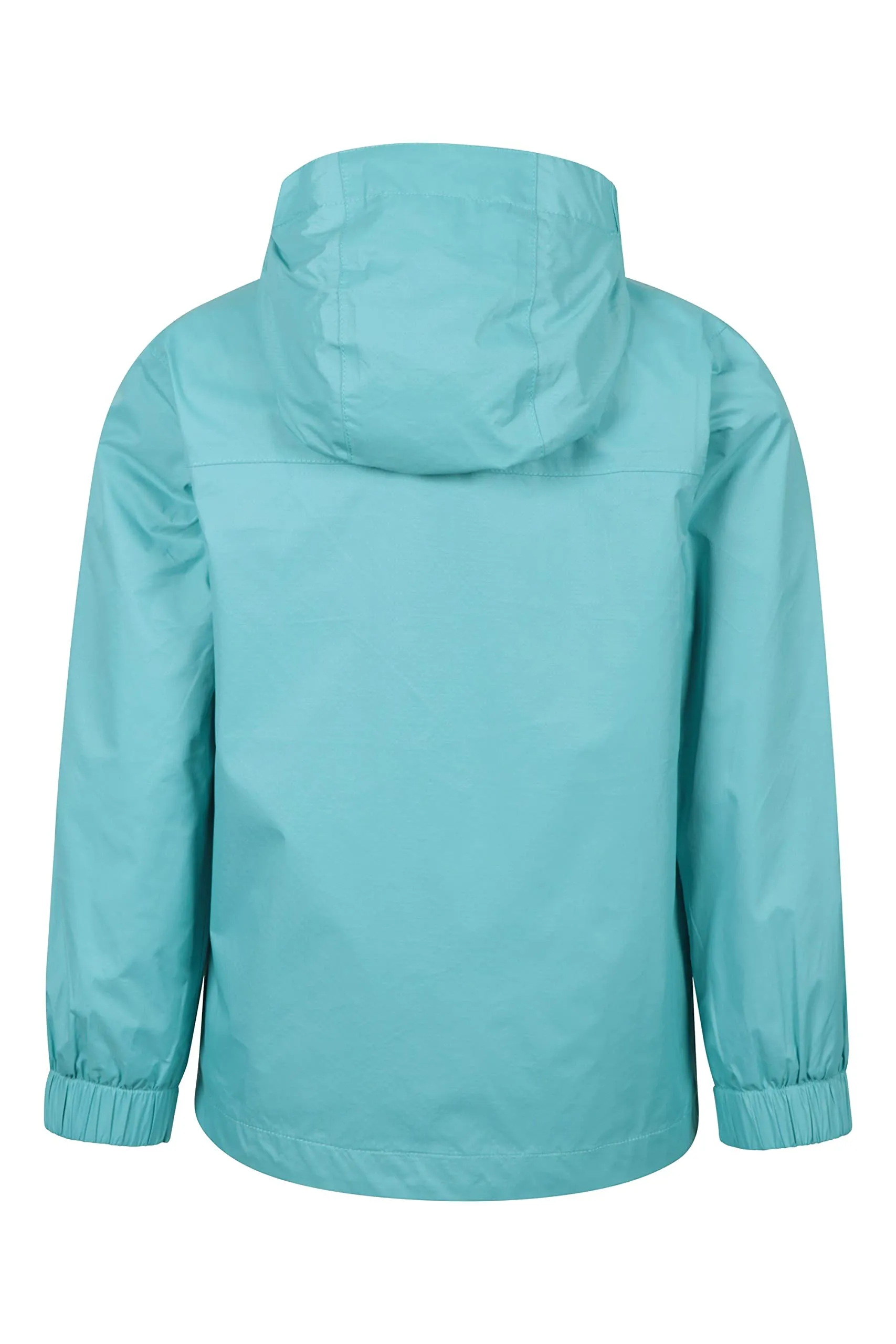 Mountain Warehouse Torrent Kids Waterproof Rain Jacket - Taped Seams Raincoat, Lightweight, Breathable, Girls & Boys Rainwear -Ideal for Autumn Winter, Travelling, Wet Weather Teal Kids Size 3-4 Years