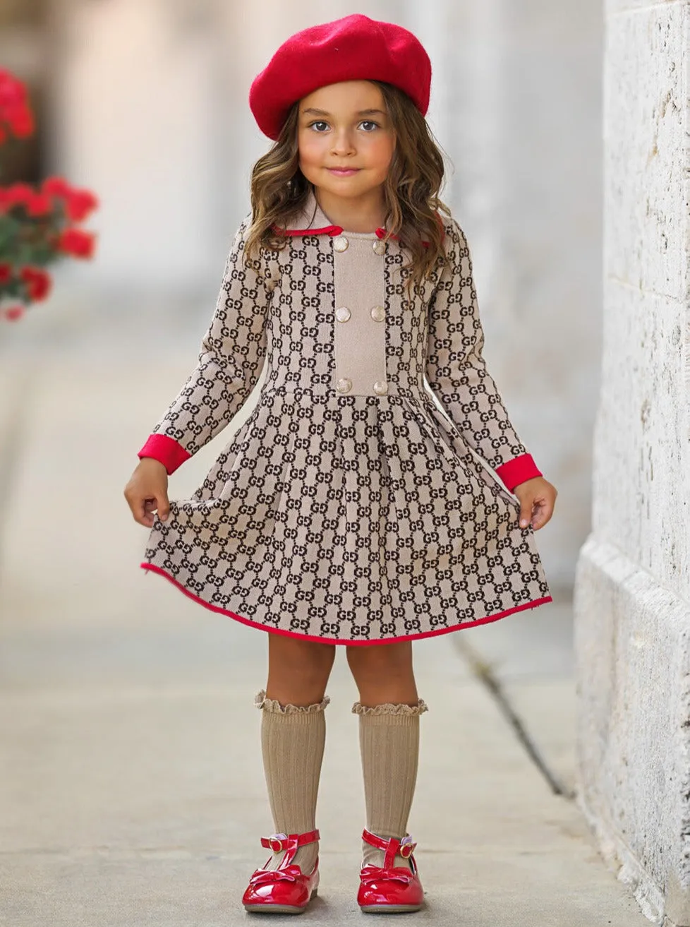 My Little Model Beige Sweater Dress