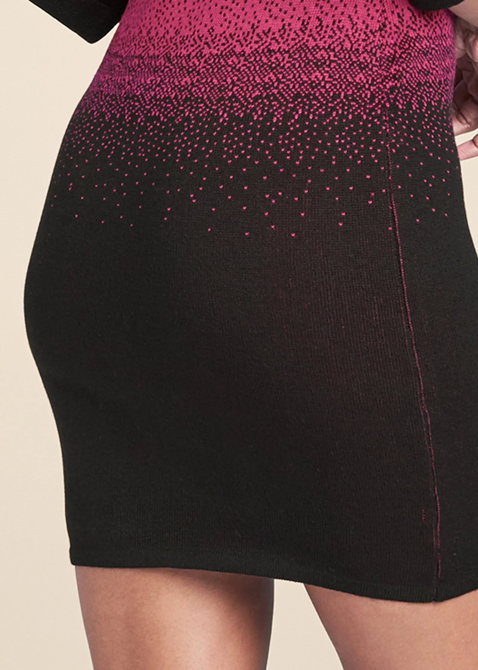 Ombre Sweater Dress - Black & Pink