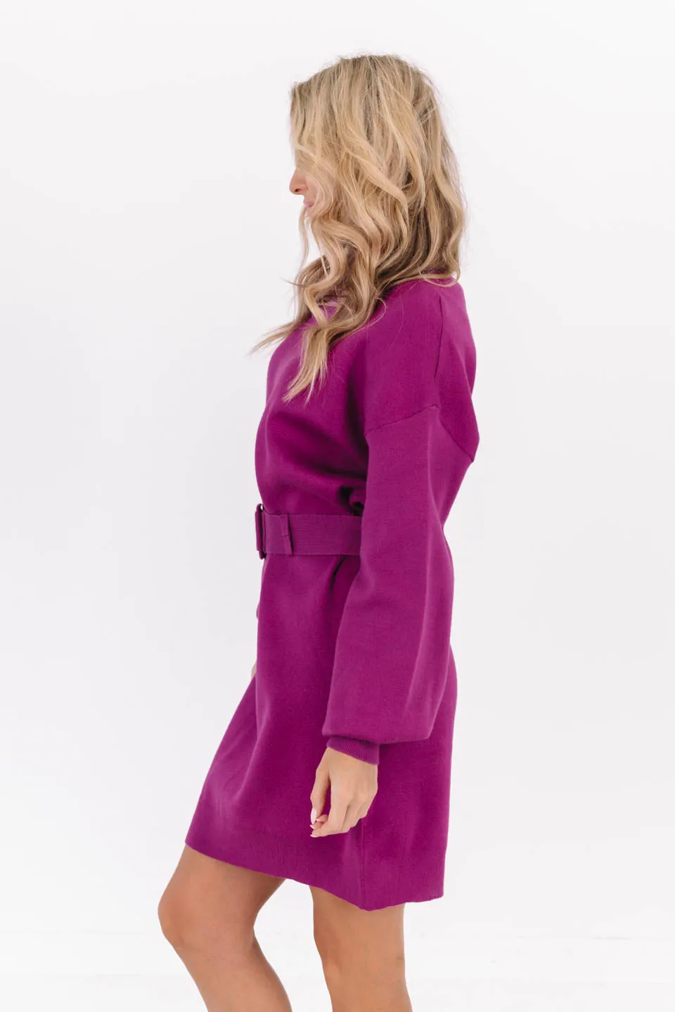 On My Level Sweater Dress - Violet